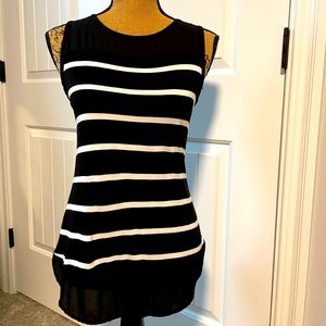 INC Medium black and white tunic tank